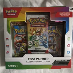 Pokemon TCG First Partner Illustration Collection Series 1 Box 3 Promo Cards - Image 1