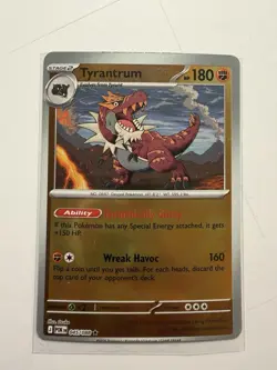 Rare error Pokemon card Tyrantrum Holo 045/088 miscut misprint mistake see pics - Image 2