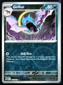 2023 Scarlet & Violet - 151 Golbat #42 Reverse Holo Pokemon Card - Image 1
