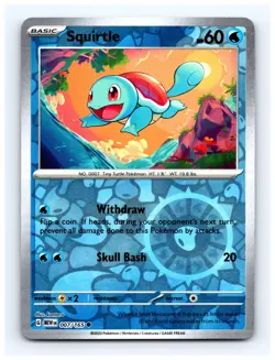💥 Squirtle Reverse Holo # 007/165 Scarlet & Violet 151 Pokemon Card - Image 1