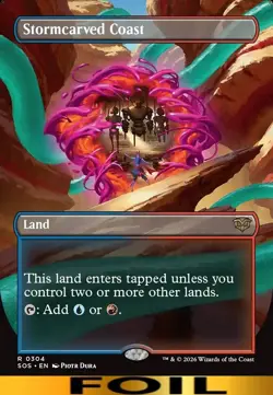 Stormcarved Coast ** FOIL BORDERLESS ** #304 - Secrets of Strixhaven - NM MTG - Image 1