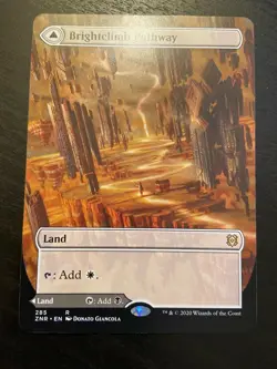 Magic The Gathering - BRIGHTCLIMB PATHWAY BORDERLESS - Zendikar Rising NM RARE - Image 1