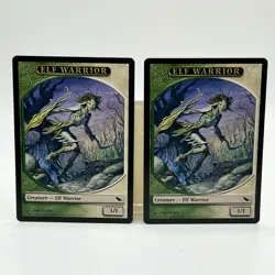 Magic The Gathering Elf Warrior Token X2 Green White Shadowmoor MTG - Image 1