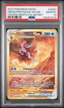 Pokemon Origin Forme Palkia VSTAR Secret GG67/GG70 Crown Zenith GEM MINT PSA 10 - Image 1