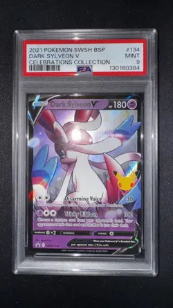 2021 POKEMON SWSH PROMO CELEBRATIONS COLLECTION #134 DARK SYLVEON V PSA 9 - Image 2