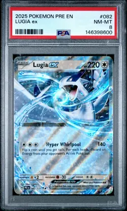 2025 POKEMON PRE EN-PRISMATIC EVOLUTIONS #082 LUGIA EX PSA 8 - Image 1
