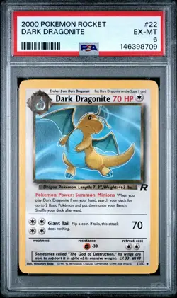 2000 POKEMON ROCKET #22 DARK DRAGONITE PSA 6 - Image 1
