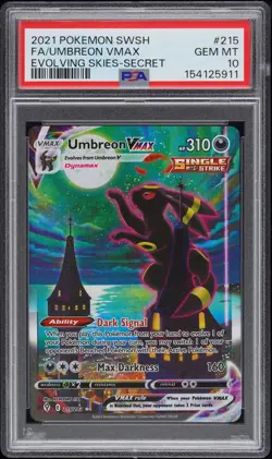 2021 POKEMON SWORD & SHIELD EVOLVING SKIES SECRET FULL ART/UMBREON VMAX PSA 10 - Image 1