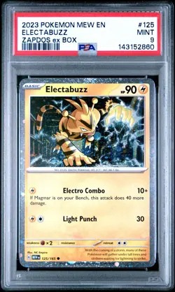 2023 POKEMON MEW EN-151 ZAPDOS EX BOX #125 ELECTABUZZ PSA 9 - Image 1