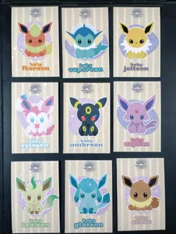 Pokemon Let's Go Eevee Database Peru Baby Set Eeveelutions Set US STAR HOLO - Image 1