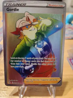 Pokemon TCG Gordie 223/203 Rainbow Holo Hyper Rare Full Art Evolving Skies Mint! - Image 1
