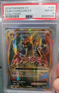 Pokemon XY Evolutions Holo 2016 M Charizard EX Full Art #101/108 PSA 8 - Image 1