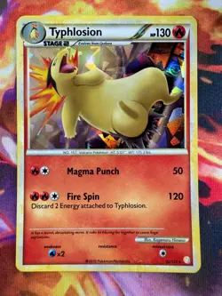 Typhlosion 32/123 NM Cracked Ice Holo HeartGold & SoulSilver 2010 Pokemon TCG - Image 1