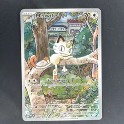 Pokemon Meowth Illustration Rare Holo 106/094 Me02: Phantasmal Flames 70HP Card - Image 1
