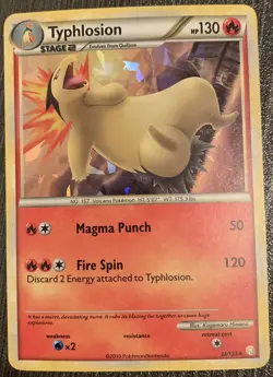 Pokemon TCG Typhlosion 32/123 HeartGold SoulSilver Cracked Ice Holo Rare - Image 1