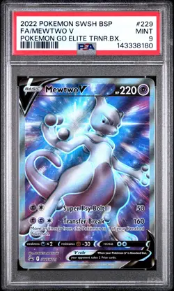 2022 POKEMON SWSH POKEMON GO ELITE TRAINER BOX FULL ART/MEWTWO V PSA 9 - Image 1