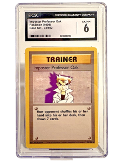 1999 Pokemon TCG Trainer Imposter Professor Oak Base Set 73/102 CGC 6 - Image 1