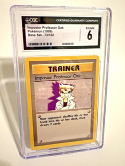 1999 Pokemon TCG Trainer Imposter Professor Oak Base Set 73/102 CGC 6 - Image 3