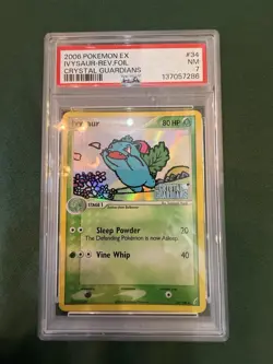 Pokemon TCG Ivysaur 34/100 EX Crystal Guardians Reverse Holo PSA 7 Graded - Image 1