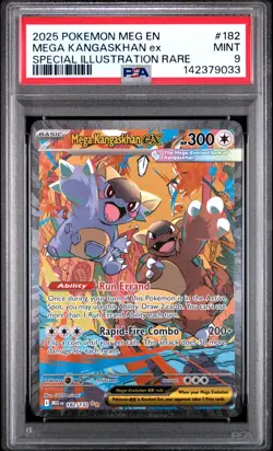 2025 Pokemon Mega Evolutions Mega Kangaskhan EX #182 PSA 9 MINT - Image 1