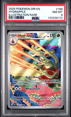 2025 POKEMON DRI EN-DESTINED RIVALS ILLUSTRATION RARE #188 HYDRAPPLE PSA 8 - Image 1