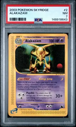 2003 POKEMON SKYRIDGE #2 ALAKAZAM PSA 7 - Image 1