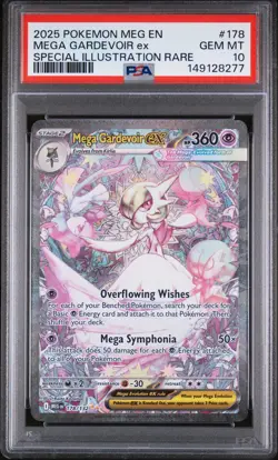 2025 POKEMON MEGA EVOLUTION ILLUSTRATION RARE #178 MEGA GARDEVOIR EX PSA 10 - Image 1