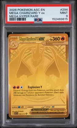 2026 POKEMON ASC EN-ASCENDED HEROES MEGA HYPER RARE MEGA CHARIZARD Y EX PSA 9 - Image 1