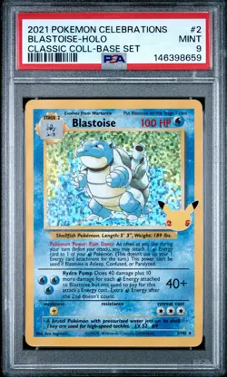 2021 POKEMON CELEBRATIONS CLASSIC COLLECTION #2 BLASTOISE-HOLO PSA 9 - Image 1