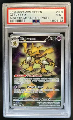 2025 Pokemon MEP Black Star Promos Alakazam #009 PSA 9 - Image 1