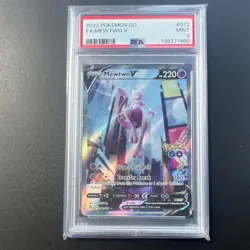 Pokemon Mewtwo V Full Art Pokemon GO #072/078 Ultra Rare Holo PSA 9 2022 English - Image 1