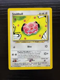 Snubbull 55/64 Neo Revelation Rare Vintage Pokemon Card Snubull - Image 1