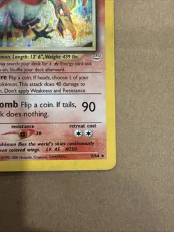 2000 Pokemon TCG Ho-Oh Neo Revelation Holo 7/64 - Image 4