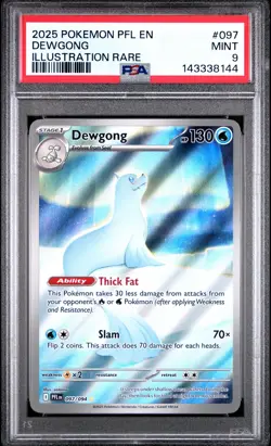 2025 POKEMON PFL EN-PHANTASMAL FLAMES ILLUSTRATION RARE #097 DEWGONG PSA 9 - Image 1