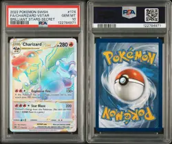 2022 POKEMON SWORD & SHIELD BRILLIANT STARS #174 FULL ART/CHARIZARD VSTAR PSA 10 - Image 3