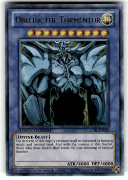 Yu-Gi-Oh! TCG Obelisk The Tormentor Ultra Rare Holo LC01-EN001 1996 OG - Image 1