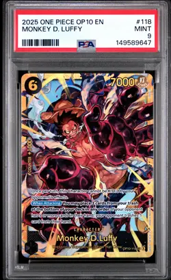 2025 ONE PIECE OP10-ROYAL BLOOD #118 MONKEY D. LUFFY PSA 9 - Image 1