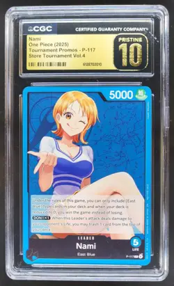 2025 ONE PIECE NAMI TOURNAMENT PROMOS P-117 CGC 10 PRISTINE RC7 - Image 1