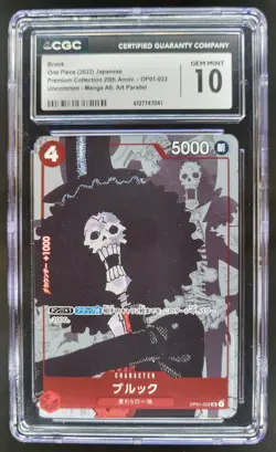 2022 ONE PIECE JP BROOK MANGA ALT ART OP01-022 CGC 10 TL3 - Image 1
