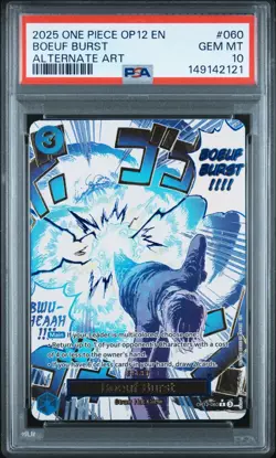 2025 ONE PIECE BOEUF BURST ALTERNATE ART OP12-LEGACY OF THE MASTER #060 PSA 10 - Image 1