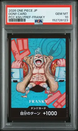 2026 ONE PIECE JAPANESE PREMIUM KUMAMOTO PREFECTURE FRANKY DON!! CARD PSA 10 - Image 1