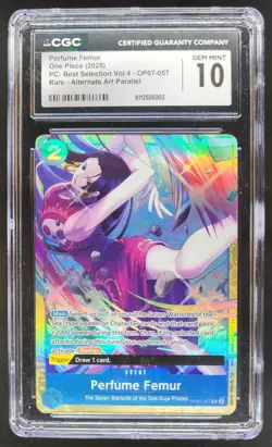 2025 ONE PIECE PERFUME FEMUR RARE ALT ART OP07-057 CGC 10 PT - Image 1