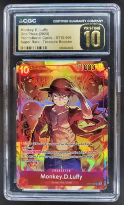 2024 ONE PIECE MONKEY D. LUFFY PROMO SUPER RARE ST10-006 CGC 10 PRISTINE RC7 - Image 1