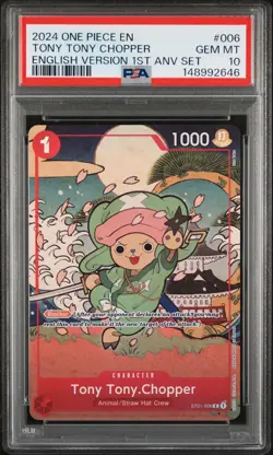 2024 ONE PIECE ENGLISH VERSION 1ST ANNIVERSARY SET #006 TONY TONY CHOPPER PSA 10 - Image 1