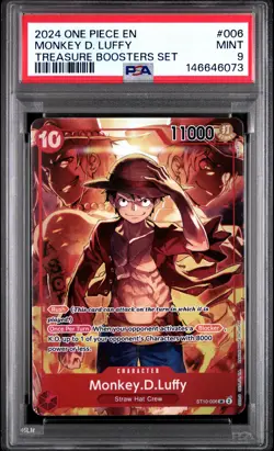 2024 ONE PIECE PROMOS TREASURE BOOSTERS SET #006 MONKEY D. LUFFY PSA 9 - Image 1