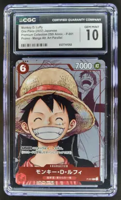 2022 ONE PIECE JP MONKEY D. LUFFY MANGA ALT ART PROMO P-001 CGC 10 TL3 - Image 1
