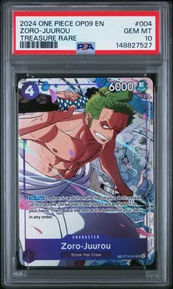 2024 ONE PIECE ZORO-JUUROU TR OP09-EMPERORS IN THE NEW WORLD #004 PSA 10 - Image 1