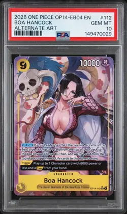 2026 One Piece OP14 EB04 En Boa Hancock Alternate Art #112 PSA 10 Gem Mint - Image 1