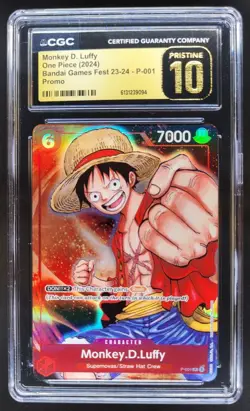 2024 ONE PIECE MONKEY D. LUFFY BANDAI GAMES FEST PROMO P-001 CGC 10 PRISTINE KN3 - Image 1