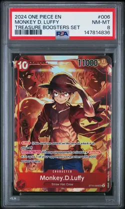 2024 ONE PIECE PROMOS TREASURE BOOSTERS SET #006 MONKEY D. LUFFY PSA 8 - Image 1
